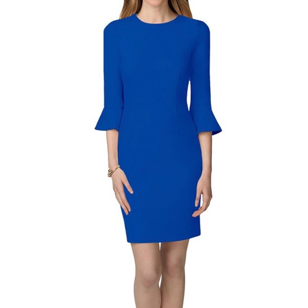 Donna Morgan Ruffle Cuff Sheath Dress